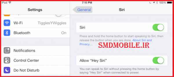 آموزش فعال کردن سیری در آیفون|Hey Siri