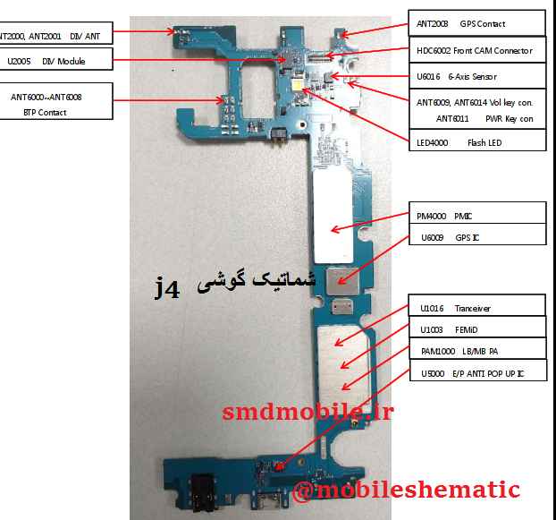 شماتیک گوشی j4